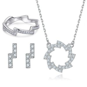 Z-shaped necklace and ring