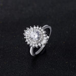 Vintage Women's Ring 6mm Eight Heart Eight Arrows High Carbon Diamond 925 Silver No Falling Popular Fashion Lab Diamond Ring