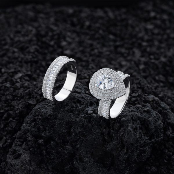 S925 Sterling Silver Micro-Infused Lab Diamond Water Drop Ring New Fashionable Women's Fine Ring - Image 5