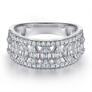 Trendy Luxury Silver Ring S925 Sterling with Lab Diamond Exaggerated Wedding Ring for Ladies Factory Wholesale