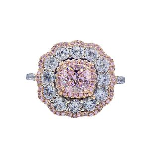 Lab Grown Diamond Ring VVS Diamond Ring Fat square IGI GIA Yellow pink 2-carat Main Stone Radine Yellow Diamond Gemstone Ring