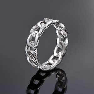 Women's Original Niche Design Lab Diamond Ins Ring 925 Sterling Silver Jewelry with Rhodium Plating