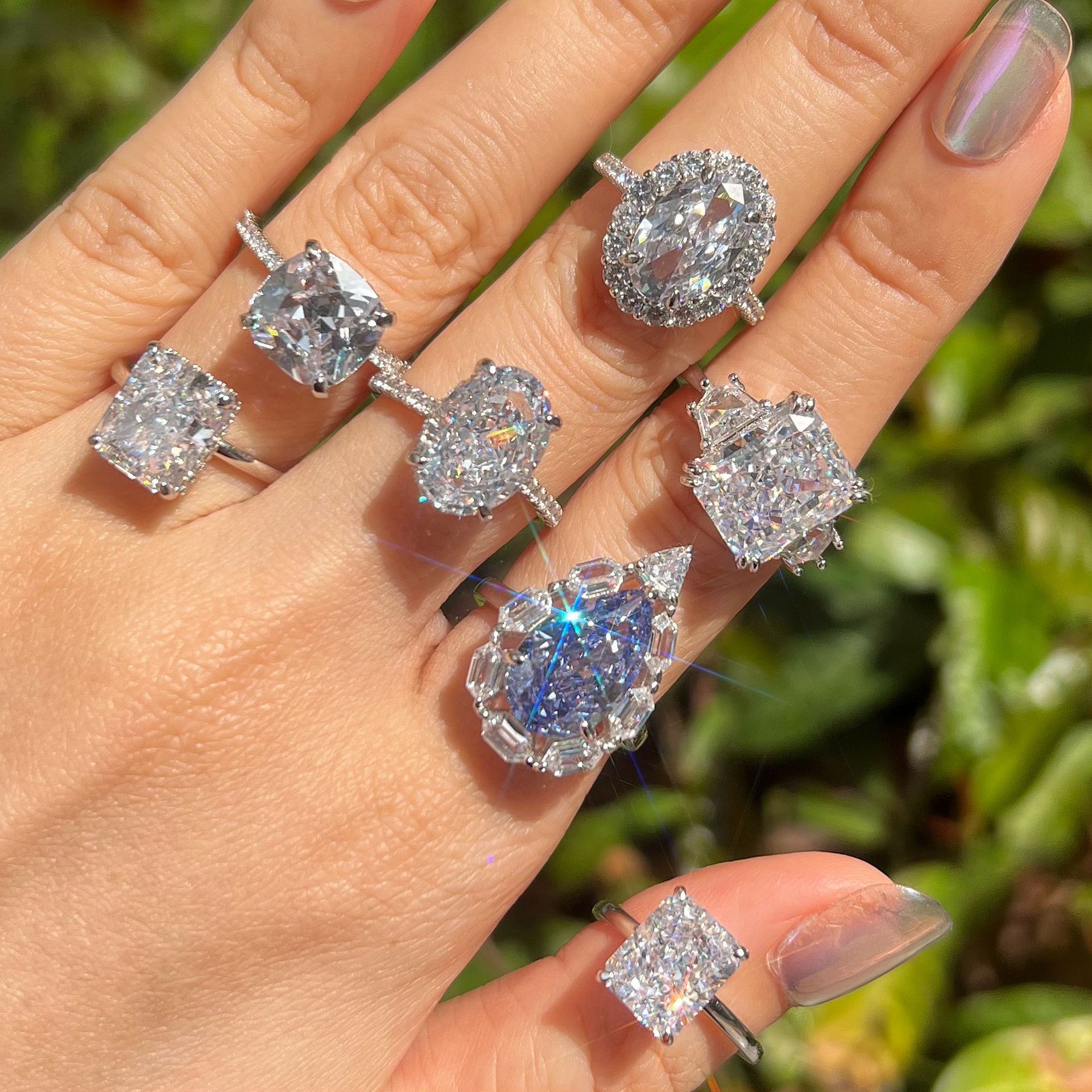 Custom 925 Sterling Silver Micro Inlay Lab Diamond Rings Initial Letter Design Jewelry for Women Romantic Style - Image 6