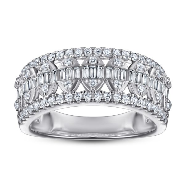 Trendy Luxury Silver Ring S925 Sterling with Lab Diamond Exaggerated Wedding Ring for Ladies Factory Wholesale - Image 2