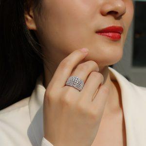 S925 Silver Guangyin Ballet Ring Classic Style GIA IGI Certified Rhodium Plated High Quality Lab Diamond Hot Selling Fine Ring