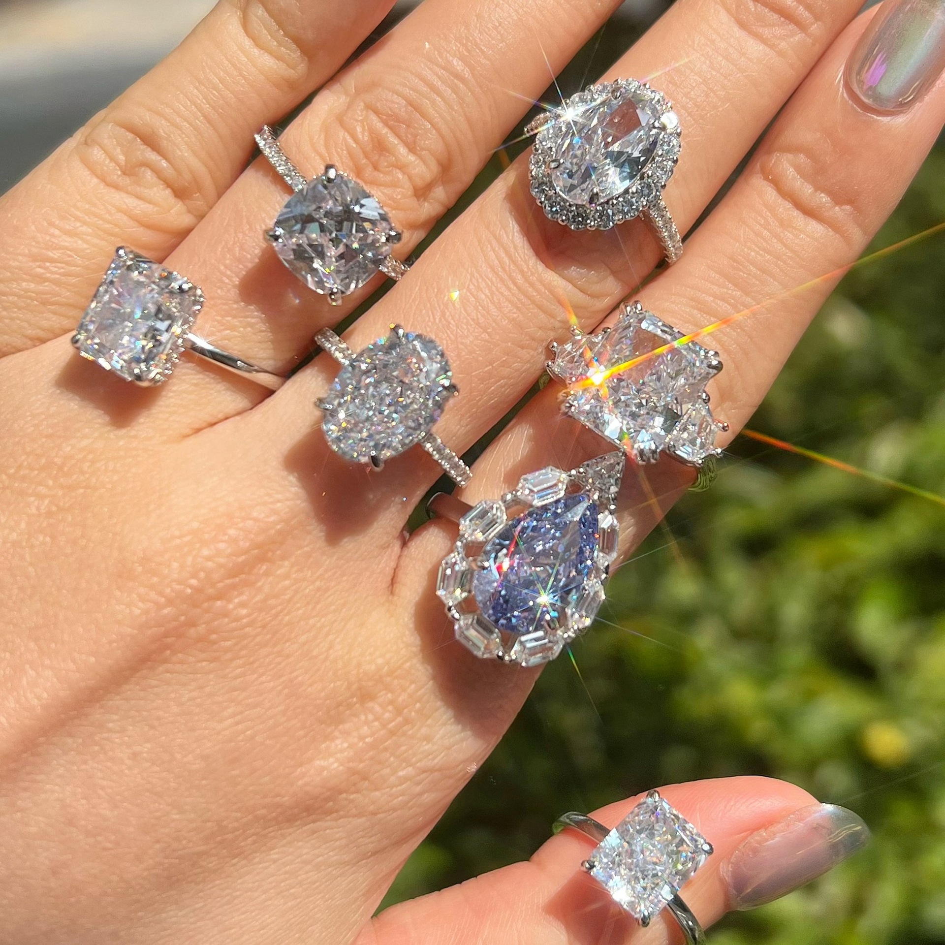 Custom 925 Sterling Silver Micro Inlay Lab Diamond Rings Initial Letter Design Jewelry for Women Romantic Style - Image 5