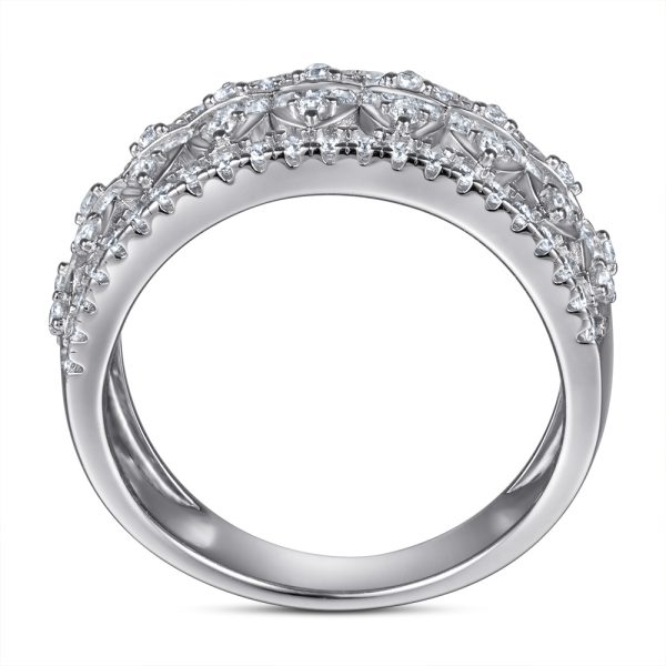 Trendy Luxury Silver Ring S925 Sterling with Lab Diamond Exaggerated Wedding Ring for Ladies Factory Wholesale - Image 3