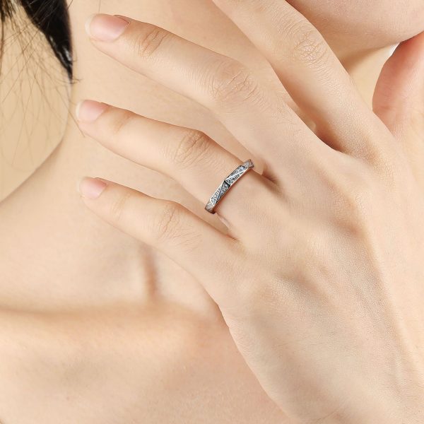 S925 Sterling Silver Row Diamond Ring for Women High-End Light Luxury Hot Sale Full Diamond Ring Lab Diamond Ring - Image 3