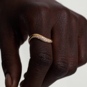 All-Match Light Luxury Ring Irregular Wave Ins Style Lab Diamond Simple Wedding Ring