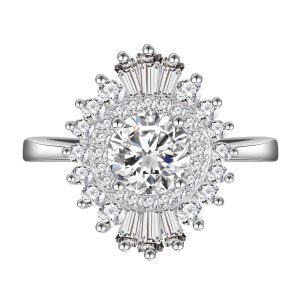 Vintage Women's Ring 6mm Eight Heart Eight Arrows High Carbon Diamond 925 Silver No Falling Popular Fashion Lab Diamond Ring