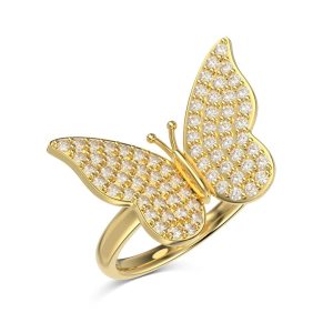 Butterfly Lab Diamond Women's Rings Light Luxury White Gold Ins Hipster Custom Wedding Jewelry Cross Pattern Inlay Certified