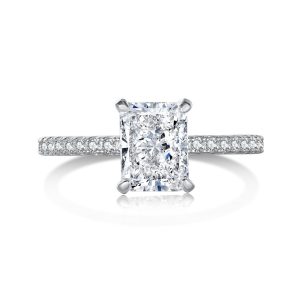 Custom 925 Sterling Silver Micro Inlay Lab Diamond Rings Initial Letter Design Jewelry for Women Romantic Style