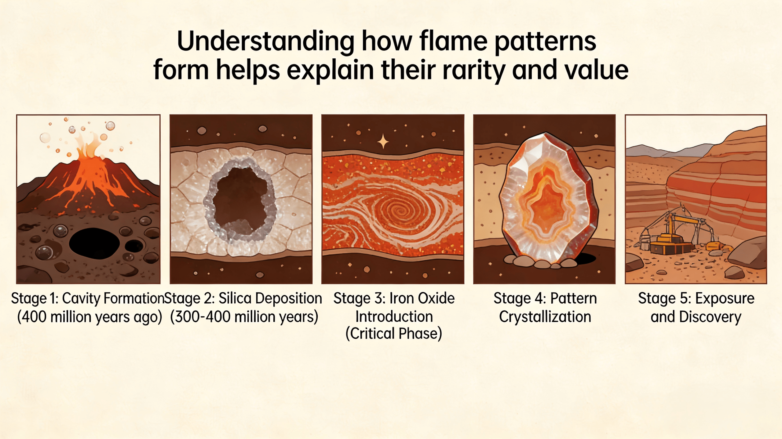 Calcinations Fire Pattern Flame Pattern Nanhong Agate: 2026 Value Guide
